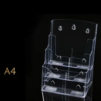 

A4 Three-tier flyer catalogue rack A4 Acrylic display rack Transparent organic material rack desktop display box