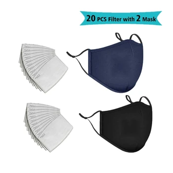 

Washable Dustproof PM2.5 Masks Anti-fog Mask Filter Reusable Masks With Breathing Valve Activated Filter Respirator Mouth-Muffle