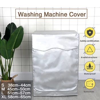 

Oxford Cloth Automatic Roller Piping Zipper Washing Machine Fully Cover Waterproof Sunscreen Dustproof Dryer Polyester Cover