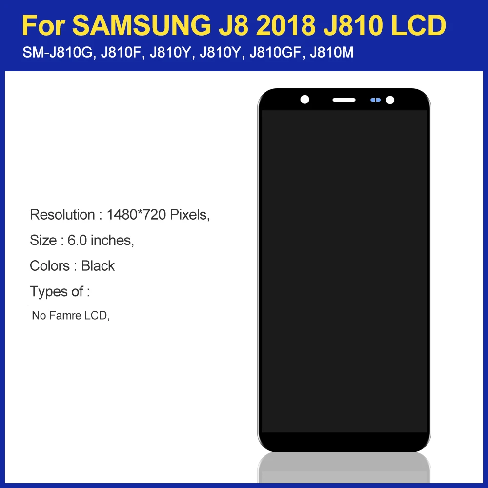 6 0 &quotSuper AMOLED ЖК дисплей для SAMSUNG J8 2018 Samsung J810 с цифровым преобразователем