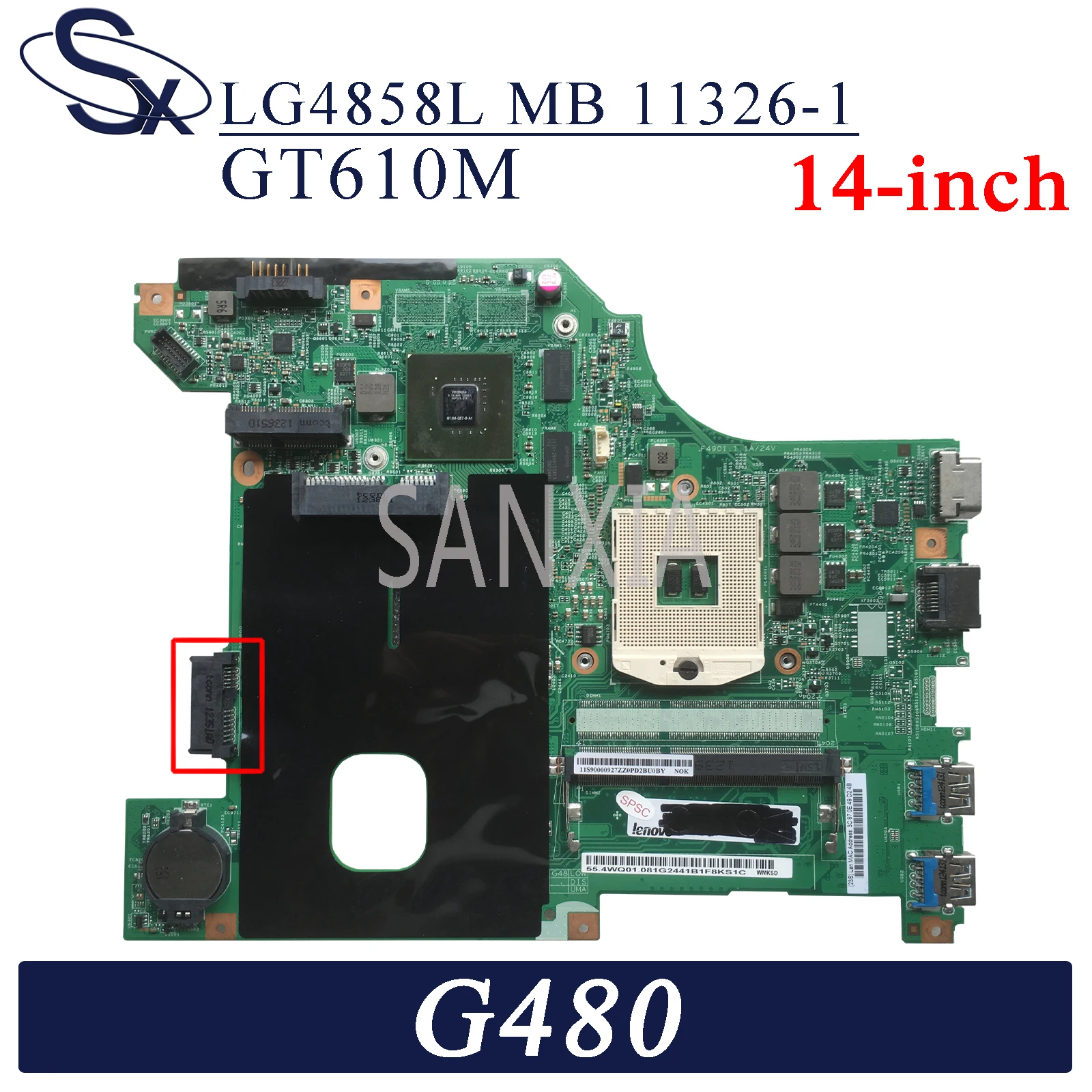 Материнская плата KEFU LG4858L MB 11326-1 для ноутбука Lenovo G480 оригинальная материнская GT610M