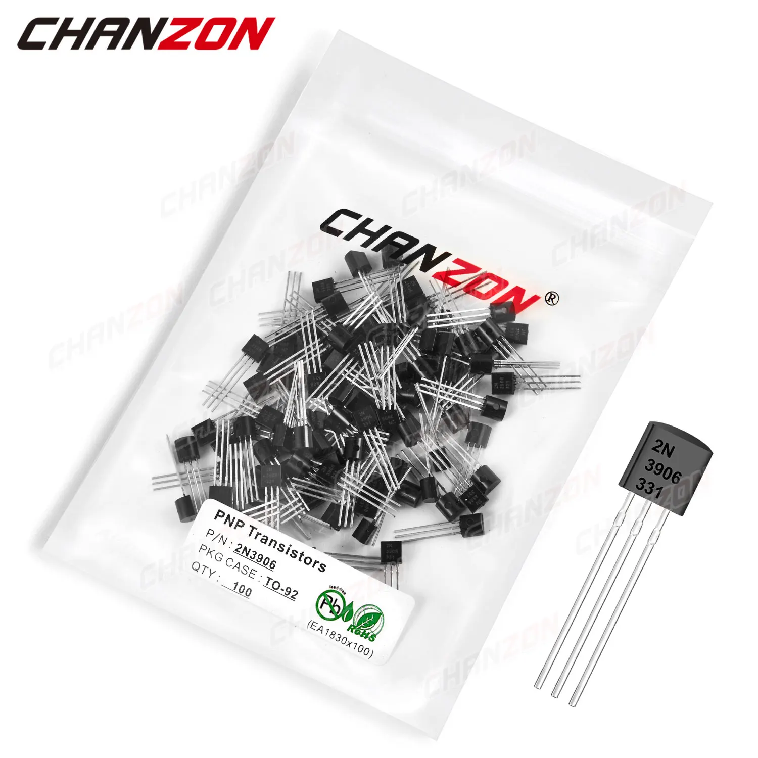 100Pcs 2N3906 ZU-92 PNP Transistor Bipolar Junction BJT Pwerful Rohr Fets Markierungen 2N3906-0,2 A -60V Integrierte Schaltungen – Detail 1