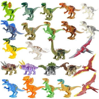 

Classic 24pcs Jurrassic Figure Set Jurassic Dinosaur Tyrannosaurus Archaeopteryx Building Blocks Model Bricks Toy For Children