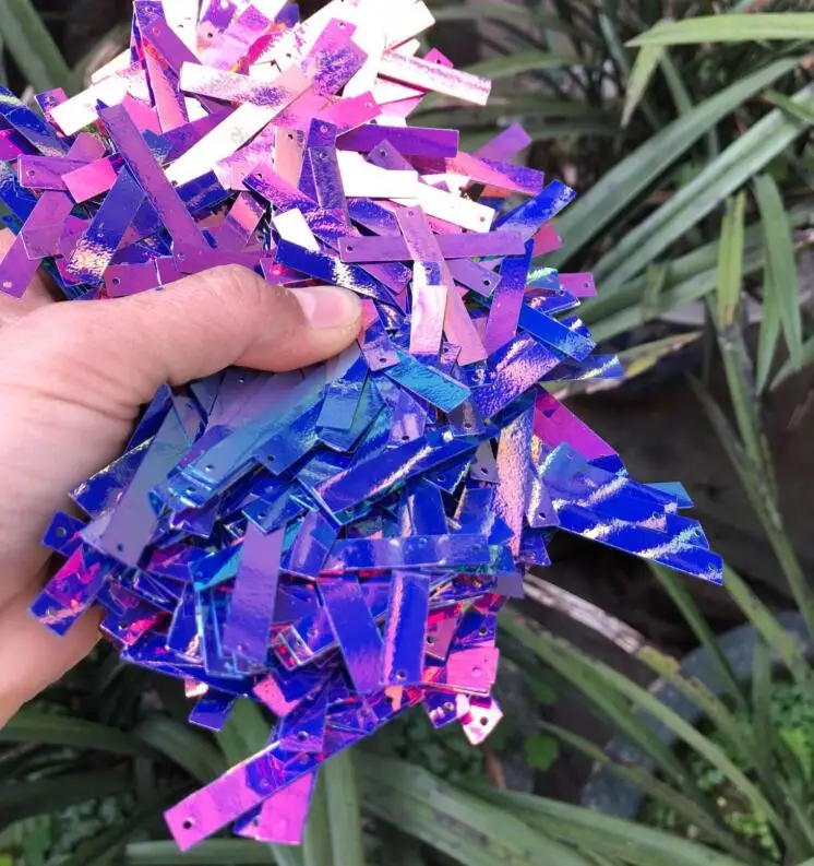 Серебристых, золотых, черных, белых, фиолетовых прямоугольных блесток, Подарочный материал для украшения рукоделия 6*40 мм прямоугольных блесток S0721L