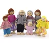 Cute Wooden Happy Family Dressed Puppet Flexible Joints Doll House Accessory Kids Toy Birthday Gift 1