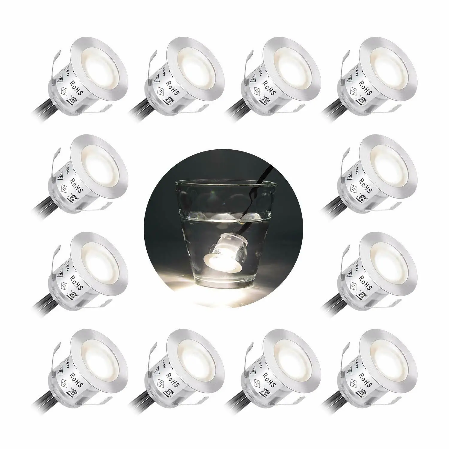 Jardim ao ar Conduziu a Luz do Assoalho Pces Wifi Bluetooth App Rgb Led Recessed Floor Spotlight Cozinha Terraço Livre Deck Luzes Caminho 6 30mm 1 6 pces 30mm wifi bluetooth app rgb