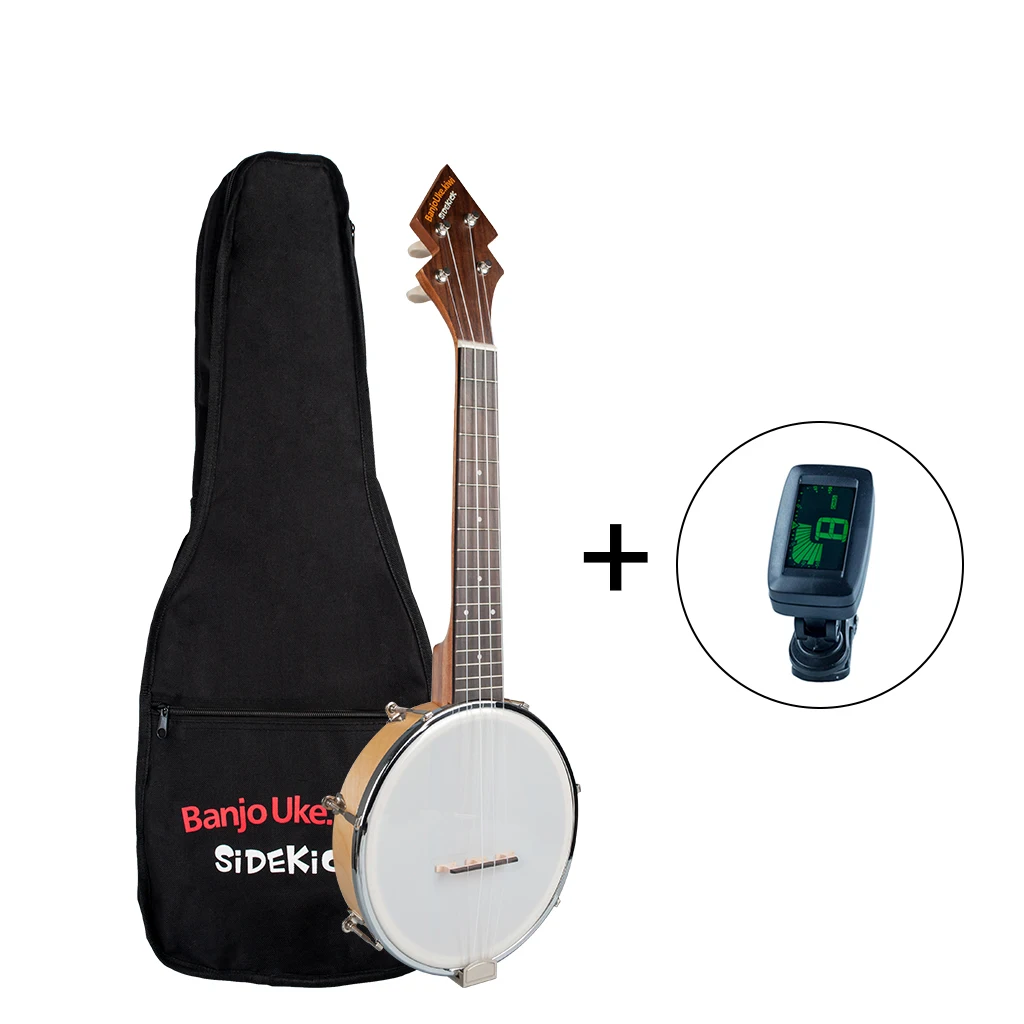 26 Inch Banjo Banjolele Ukulele 4-String Vintage-Plated with Carrying Bag Electronic Tuner | Спорт и развлечения