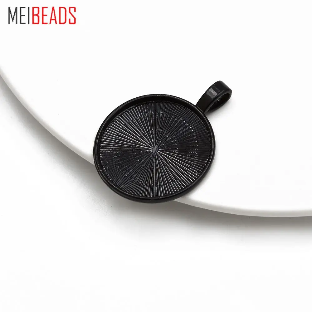 MEIBEADS 10 Φ базовые ювелирные аксессуары антикварные черные 25 мм Пустые подвеска