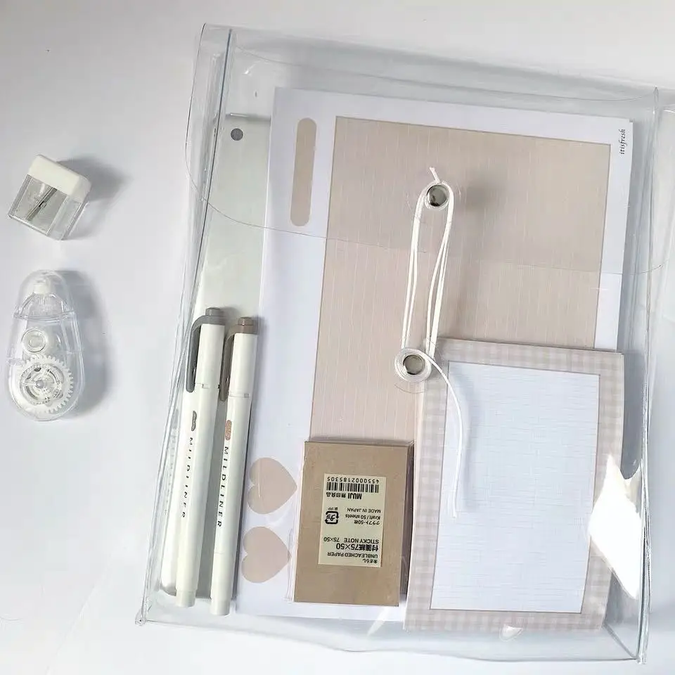 Ins-bolsa de almacenamiento de bolsillo multifuncional, engrosada, transparente, para documentos, escritorio
