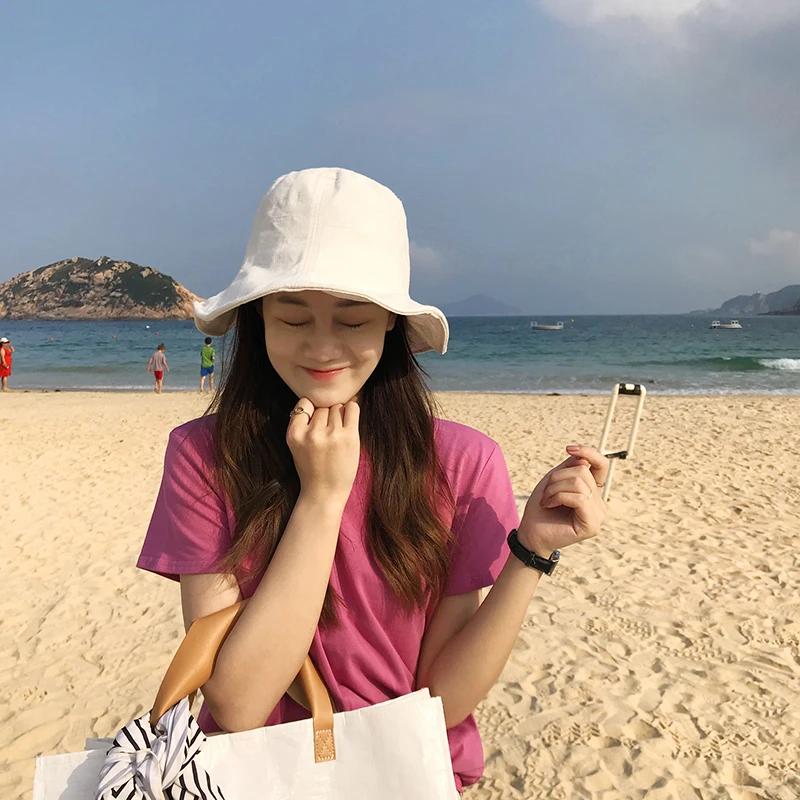 

YesYellow2019 Summer New Korean Round Neck Short Sleeve Foundation Joker Solid Color