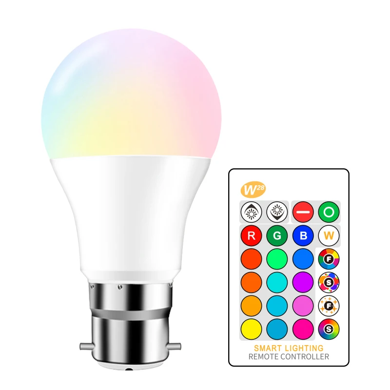 

LED Bulb 3W Replaceable Bulb Colorful RGBW Change W28 LED Light with Infrared Remote Control + Memory Mode Saving Night Light