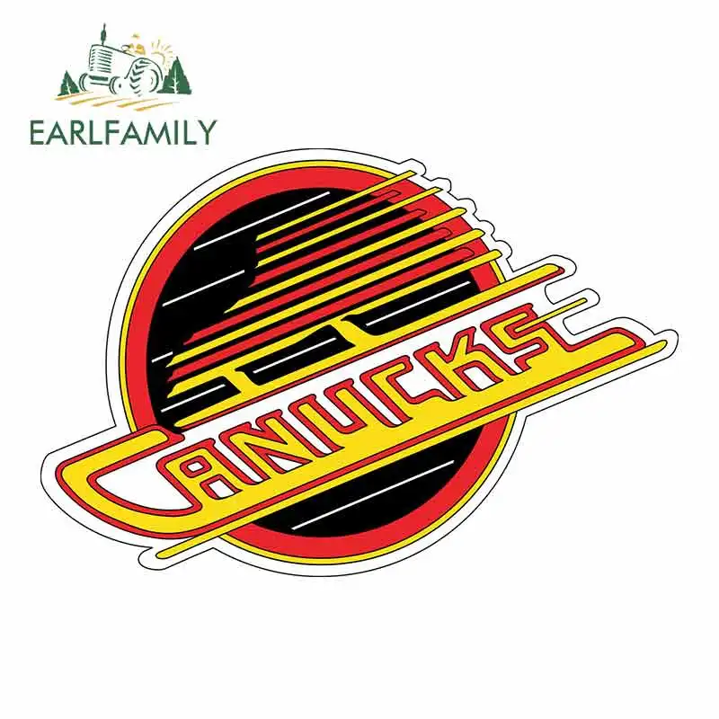 EARLFAMILY 13 см x 9,4 см для ретро Ванкувер Canucks логотип виниловые наклейки на машину JDM бампер багажник грузовик графика 3D DIY тонкая наклейка