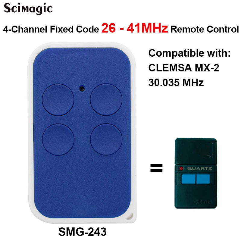 SMG 243 гаражный пульт дистанционного управления для CLEMSA MX 2 30 035 MHz 26 41 клон пульта