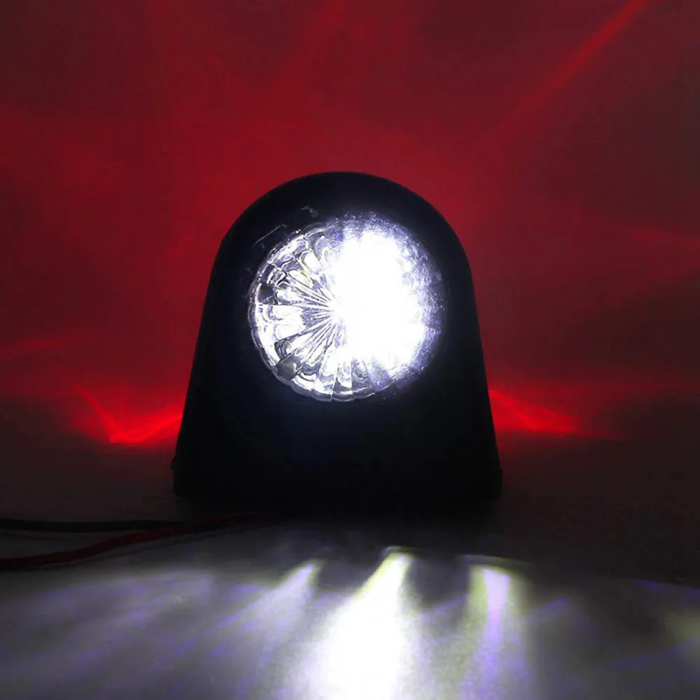 

10-30V Rubber Plastic Car Truck LED Side Marker Light Double Side Indicator Lamps Red White for Trailer Lorry Van