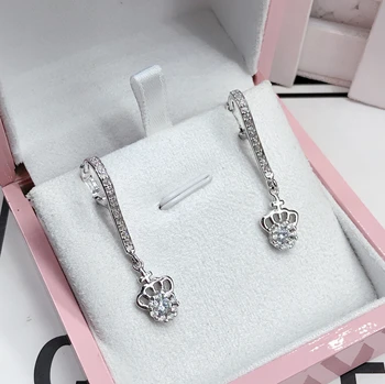 

European And American Drop Earrings For Women Fashion Jewelry 2018 Cross Inlaid With Tiny Dot Zircon Crystal Personality