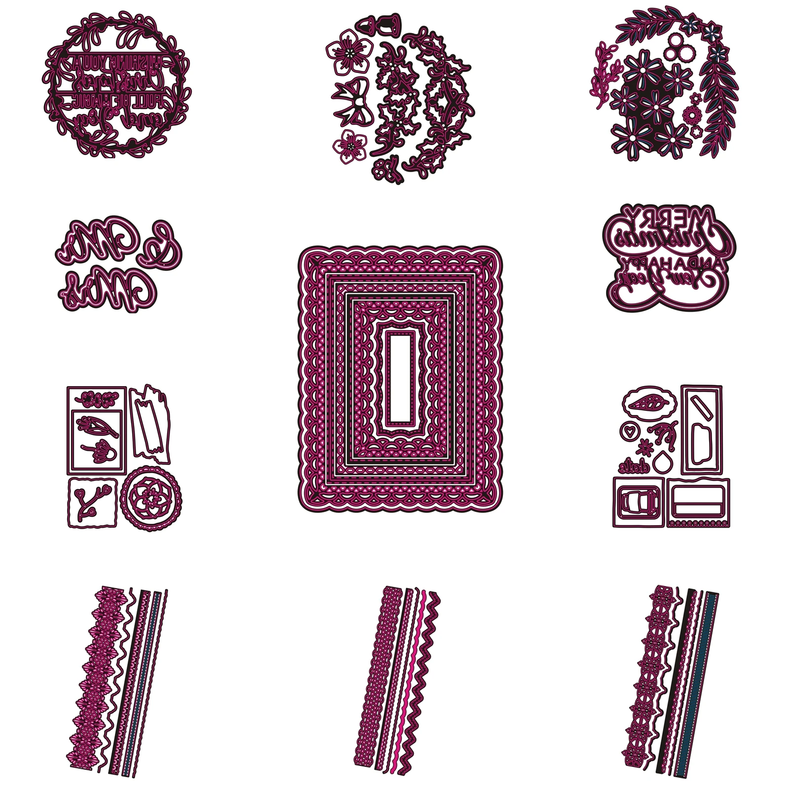 2020 New Metal Cutting Dies and Scrapbooking For Paper Making Christmas Lace Garland Decor Embossing No Stamps Frame Card Craft | Дом и сад