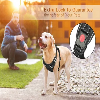 

New Durable Adjustable Dog Collar Multi-Functional Breathable Safety And Comfortable Pet Traction Chest Strap Reflective Design