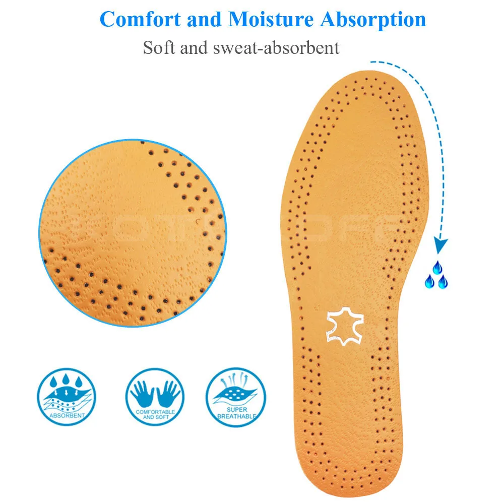KOTLIKOFF Ультратонкий дышащий дезодорант кожаные стельки мгновенно впитывают пот замена внутренней подошвы обуви стельки