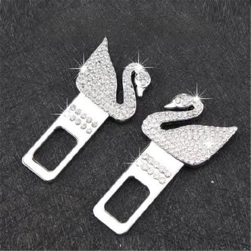 

2PCS Universal Car Safety Seat Belt Buckle Clip Extender Extension Accessories Socket with Handcrafted Rhinestone Interior Decor