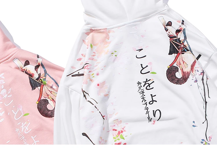 В стиле «хип-хоп» свитер с капюшоном японский мультфильм секс ниндзя кошки Харадзюку Толстовка уличная Для мужчин забавные толстовки пуловер негабаритных