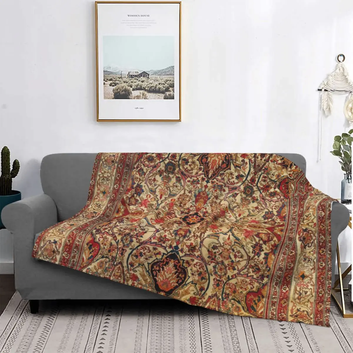 

Lavar Kirman Southeast Persian Blanket Bohemian Geometric Plush Soft Flannel Fleece Throw Blankets For Bedding Bedspread Velvet