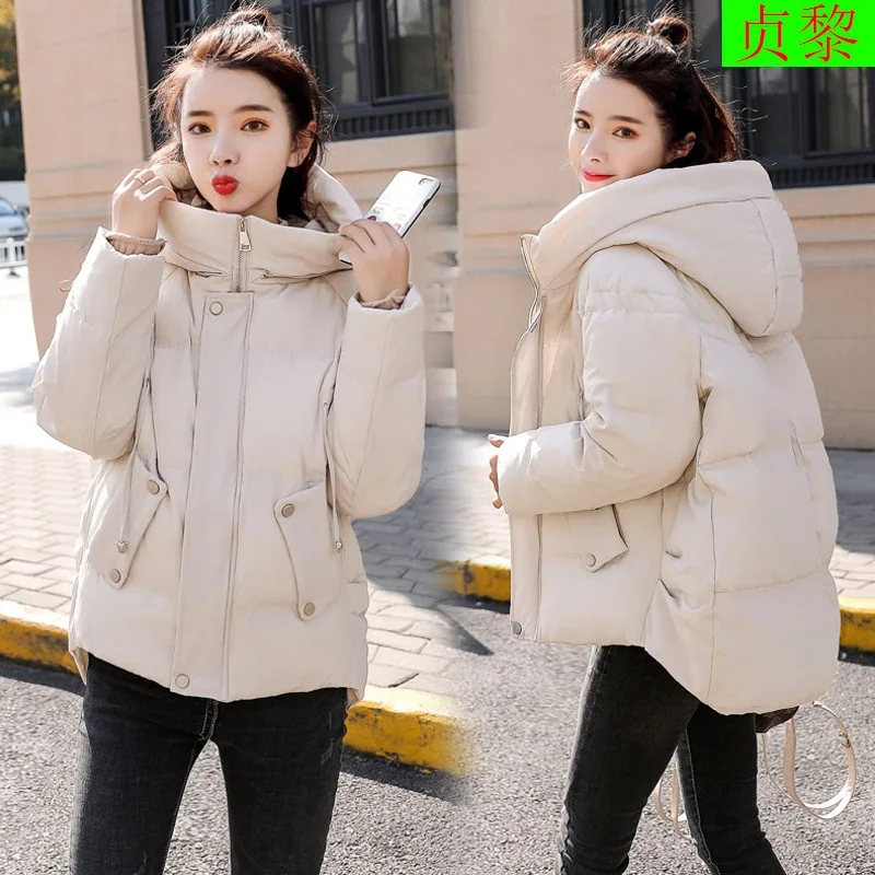 

2018 Winter New Style WOMEN'S Dress Short Versatile Small Cotton-Padded Jacket Elegant Slimming Short Cotton-padded Clothes Hood