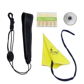 

4-in-1 Cleaning Cloth Kit Alto Saxophone Mute Aluminum Cane Mute Belt Accessories