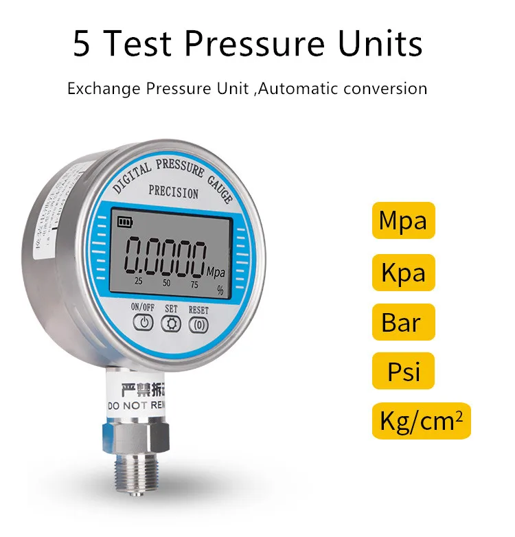 100mm 0.4 Precision Accuracy Stainless Steel Intelligent Digital Display Pressure Gauge Seismic Precision Water Pressure