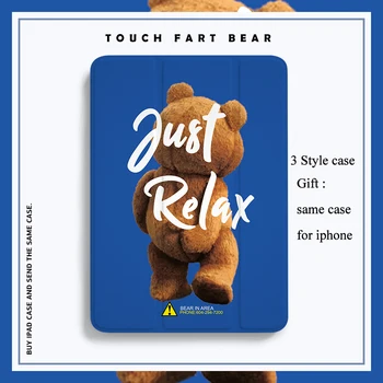 

Relax Bear Smart Cover For iPad Pro 9.7 6th 7th 11 air 4 10.5 10.9 12.9 10.2 Mini4 5 2019 2020 Tablet Case with/no pencil holder
