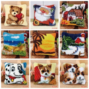 

Scenery Series Carpet Embroidery Pillow Mat Sets Foamiran For Needlework Kit Smyrna Do-It-Yourself Carpet Cushion Button Package