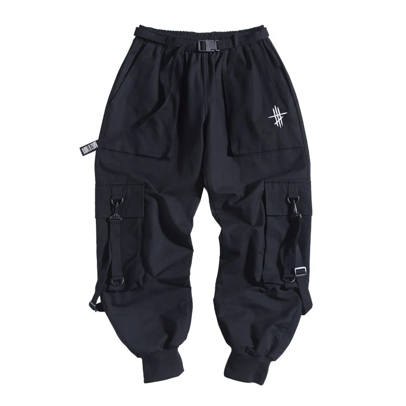 11 BYBB'S DARK Cargo Pants Men Hip Hop Tactics Joggers Trousers Elastic Waist Ribbon Fahsion Harajuku Streetwear Pant Male WB579 6