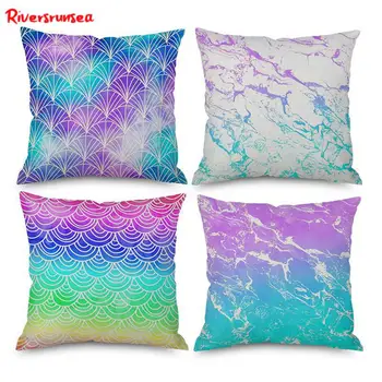 

Bright Color Geometric Cushion Mandala Flower Marble Chair Pillow Seat Pad Indian Style Watercolor Elephant Pattern For Office