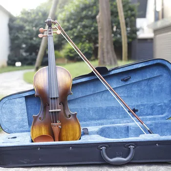 

Electro-Acoustic Matte EQ Violin Jujube Accessories Solid Wood Coffee Violin Violin Musical Instruments