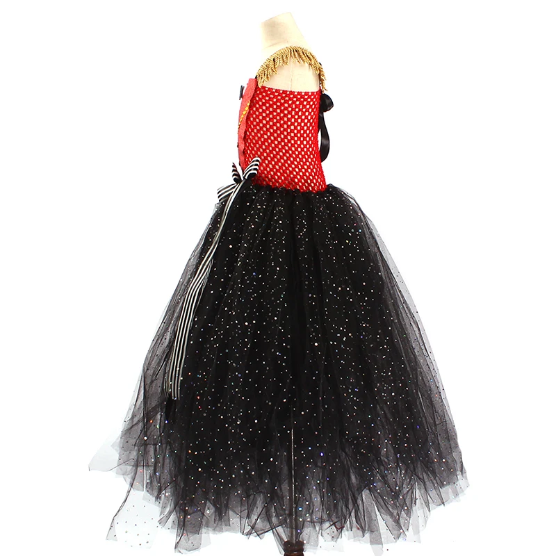 Full Length Sparkly Ringmaster Inspired Girls Tutu Dress Kids Birthday Party Pageant Halloween Costume Girl Circus Fancy Dress (21)