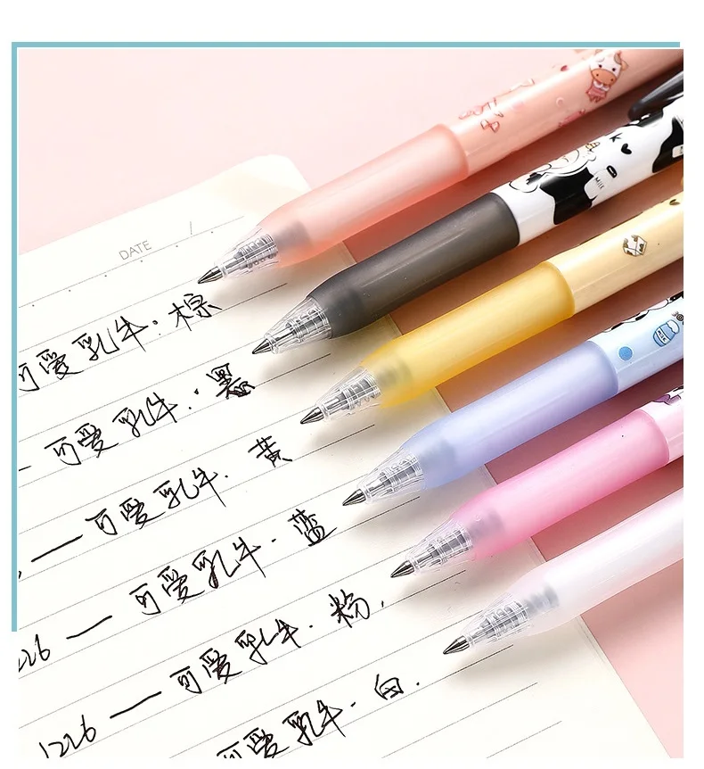 6 Stylos Capybara - Pointe 0.5mm à Séchage Rapide - Design Cartoon Anti-Stress - Pour École, Bureau, Cadeau