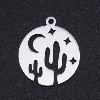 

5pcs/lot 100% Stainless Steel Cactus Charms Wholesale Jewelry Making Charms Accept OEM Order Never Tarnish