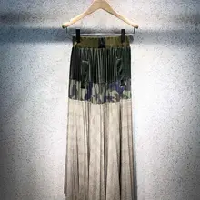 Весенняя винтажная Женская модная Лоскутная юбка, Женская плиссированная юбка миди ddxgz2