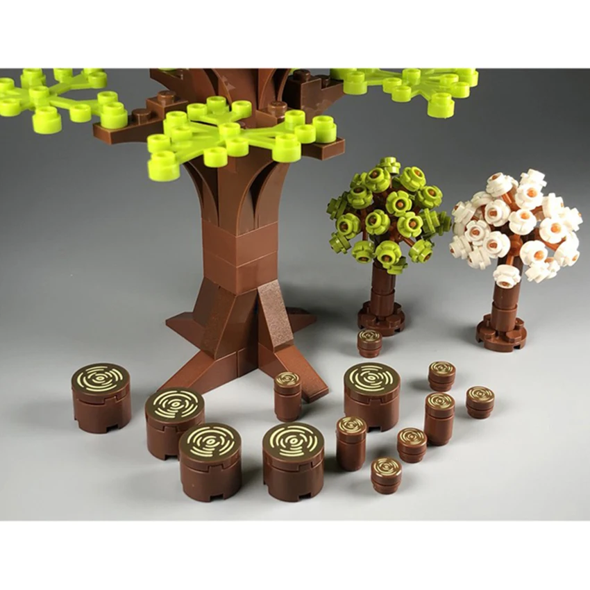  City Street View Legoings Forest Wood Stump Tree Building Block Logging Tool Bricks Set MOC Accessories DIY Toys for Children (2)