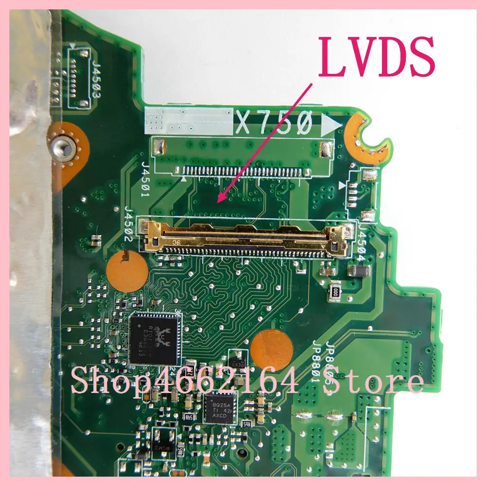 incredible  X750JN Mainboard I7-4700HQ CPU GT840M 2GB REV 2.0 For ASus X750J X750JN X750JB Laptop motherboard 9