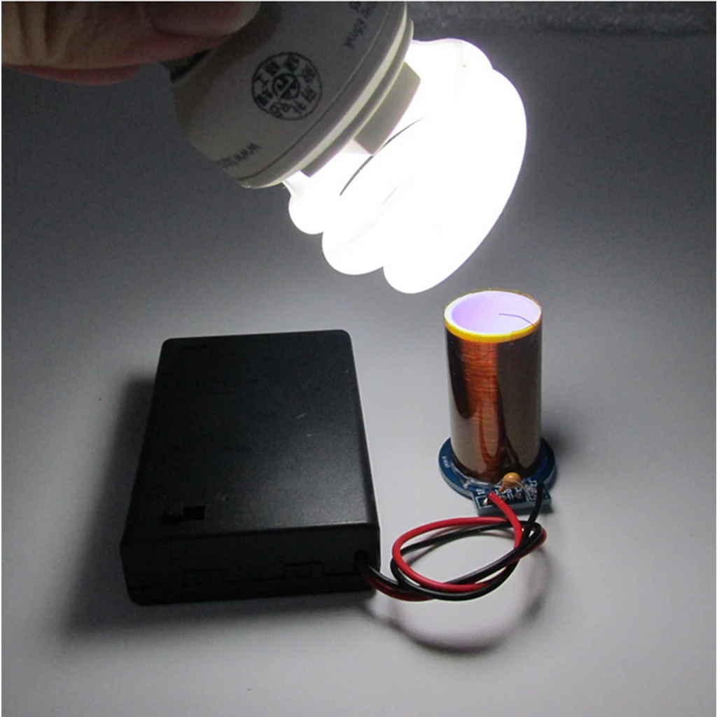 Assembled Mini Tesla Coil Kit Wireless Transmission Experiment Model for Beginner Student Experiments Curriculum Design