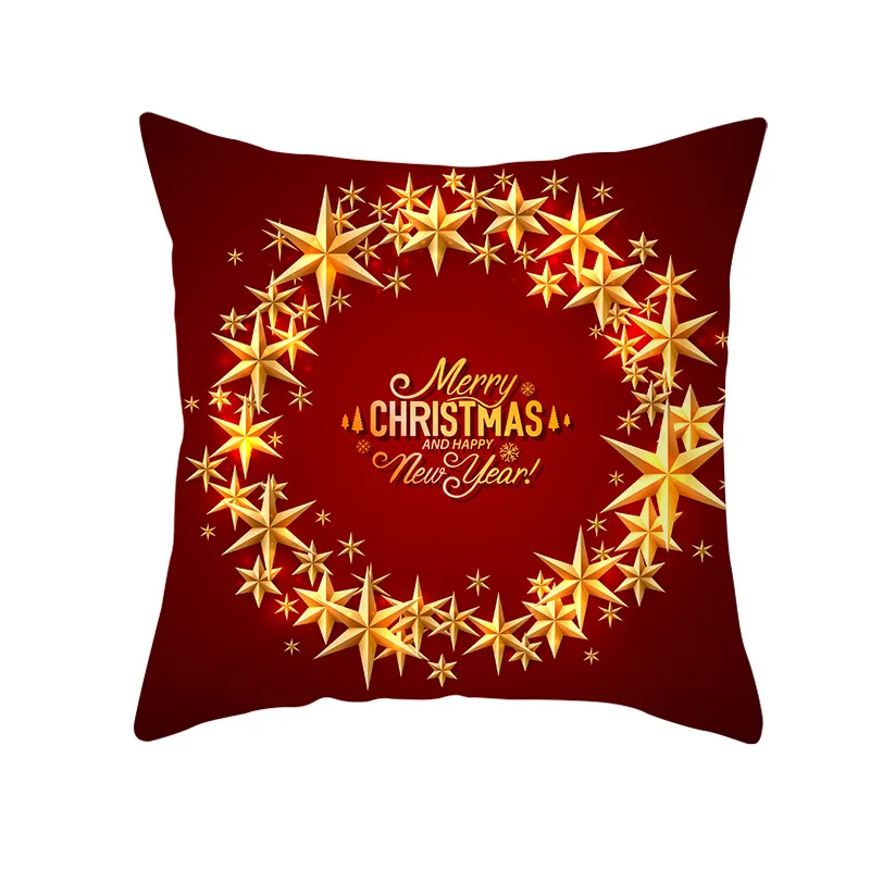Рождественские украшения на чехлы на подушки для дома 45*45 см Красная рождественская набивная Рождественская наволочка для домашнего декора новогодние подарки