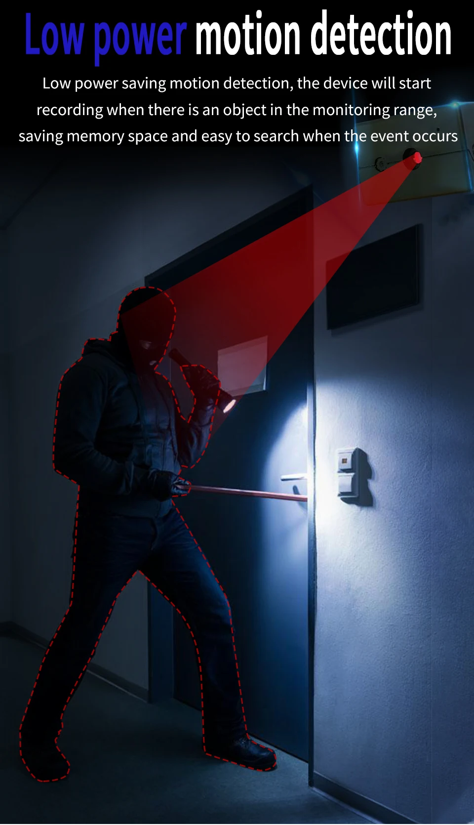 Camera detecting movement through window glass