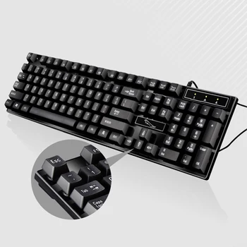 

Keyboard Mouse Set Universal ABS Ergonomic Rainbow Backlit Portable Gaming Desktop Office Combo Wired Colorful Home Optical