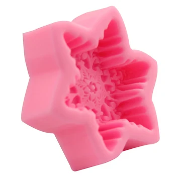 3D Snowflake Soap Mold Silicone Mould Resin Mould for DIY Handicraft Candle Soap Making 5