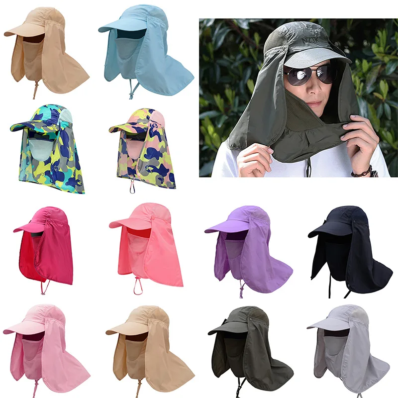 OutdoorSportHikingVisorHatUVProtectionFaceNeckCoverFishing