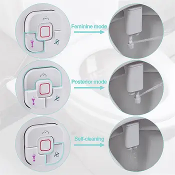 Samodra Toilet Bidet Shower Ultra-thin Bidet Toilet Seat Attachment Non-electric Bidet sprayer Dual Nozzles Frontal & Rear Wash 4