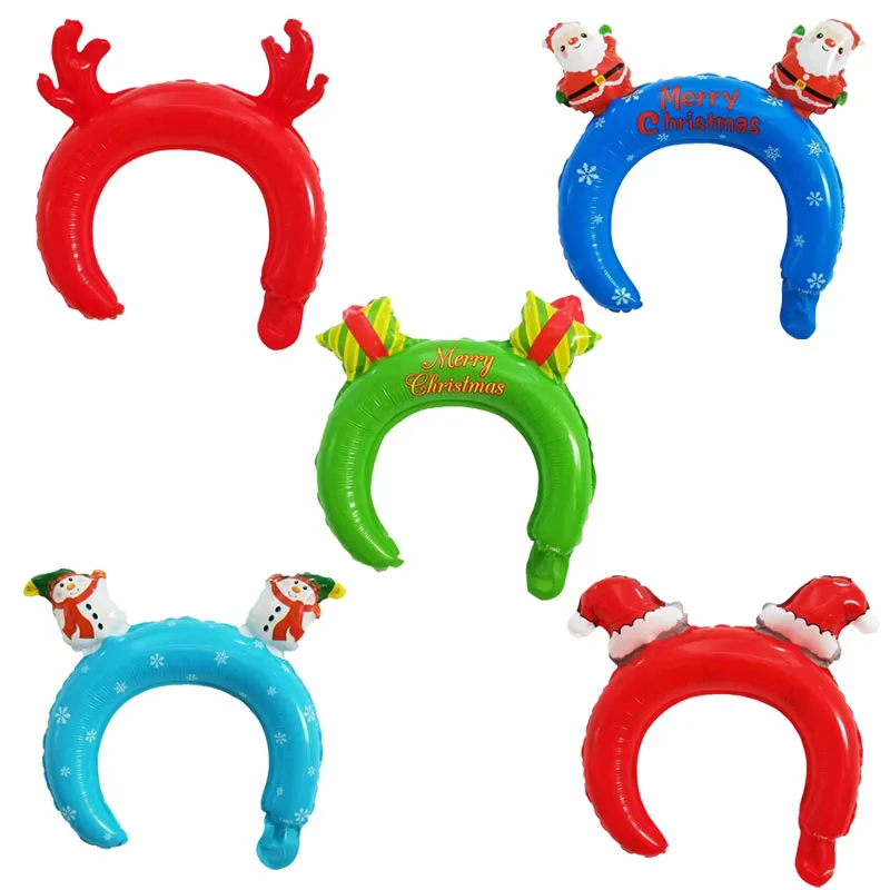 10pcs hair clasp 10 шт Мини Рождественские шары с утолщённой меховой опушкой, Globos Хэллоуина украшения, воздушные шары и снеговиком Лось Санта Клаус надувной шар игрушки - Цвет: 10pcs hair clasp