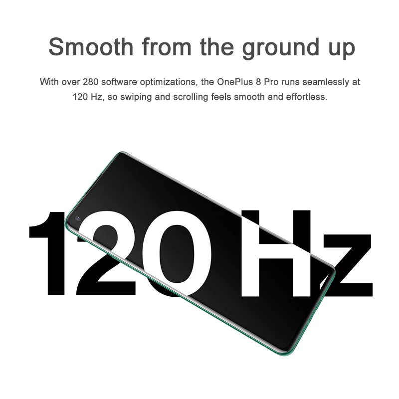 Global Rom Oneplus 8 Pro 5G Smartphone Snapdragon 865 8G RAM 128G ROM 6.78'' 120Hz Screen Android10 30W Charger NFC