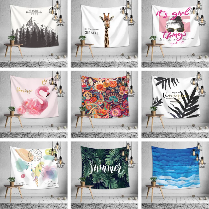 

Hanging Cloth INS Background Cloth Wall Tapestry Bedroom Bedside Decoration Living Room Dressing up Hanging Painting GIRL'S Dorm