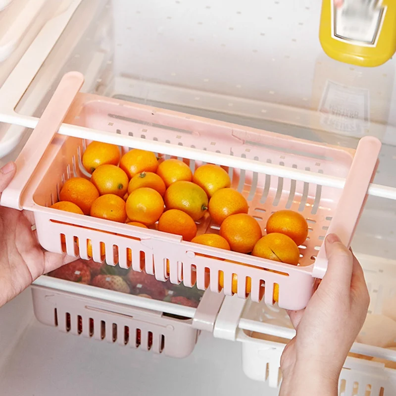 

Hot Sale Storage Rack Refrigerator Storage Rack Kitchen Organizer Fridge Shelf Holder Durable Drawer Storage Shelf Organizer